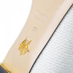 مملوكة مسبقًا حذاء سليبرز شارلوت أوليمبيا سموكينغ رافية بيضاء كيتي مقاس 39