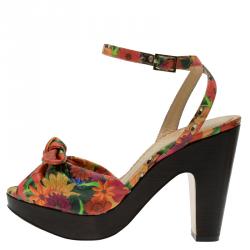 Charlotte Olympia Muticolor Leather Mansfield Frida Platform Sandals Size 37.5