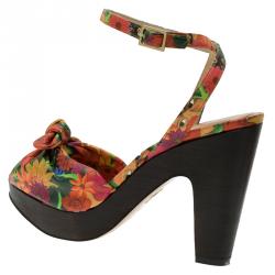 Charlotte Olympia Muticolor Leather Mansfield Frida Platform Sandals Size 37.5