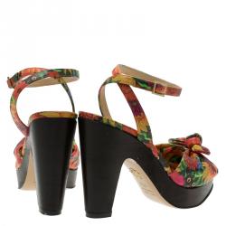 Charlotte Olympia Muticolor Leather Mansfield Frida Platform Sandals Size 37.5