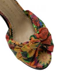 Charlotte Olympia Muticolor Leather Mansfield Frida Platform Sandals Size 37.5