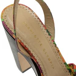 Charlotte Olympia Muticolor Leather Mansfield Frida Platform Sandals Size 37.5