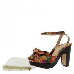 Charlotte Olympia Muticolor Leather Mansfield Frida Platform Sandals Size 37.5