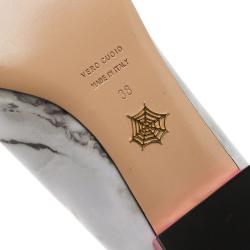 Pre Owned Charlotte Olympia Marble Kitty Flats Size 38