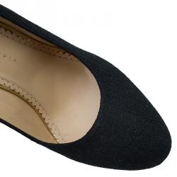 مملوكة مسبقًا صندل شارلوت أوليمبيا كانفاس أسود نعل روكي إسبادريل مقاس 39.5