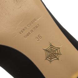 مملوكة مسبقًا حذاء فلات شارلوت اوليمبيا كيتي قطيفة أسود مقاس 36