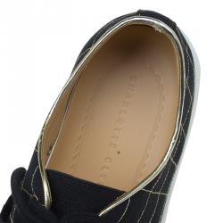Charlotte Olympia Black Canvas Web Sneakers Size 38