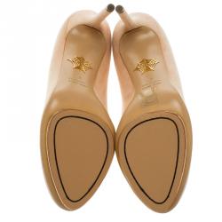 Pre Owned Charlotte Olympia Blush Pink Suede Dotty Platform Pumps Size 40