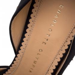 Pre Owned حذاء كعب عالي شارلوت أوليمبيا فايي دورسي قماش أسود مزخرف مقاس 39.5