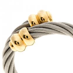 Charriol Celtic Twisted Cable Silver and Gold Tone Ring 