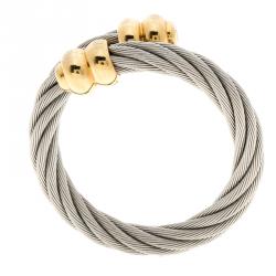 Charriol Celtic Twisted Cable Silver and Gold Tone Ring 