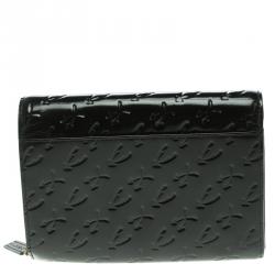 Charriol Black Monogram Patent Leather Wallet