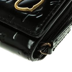 Charriol Black Monogram Patent Leather Wallet