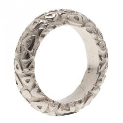 Chaumet 18 KT White Gold Band Ring Size 53