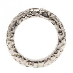 Chaumet 18 KT White Gold Band Ring Size 53