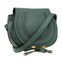 Chloe Green Leather Mini Marcie Crossbody Bag