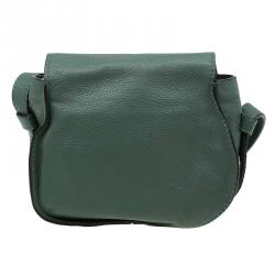 Chloe Green Leather Mini Marcie Crossbody Bag