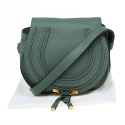 Chloe Green Leather Mini Marcie Crossbody Bag
