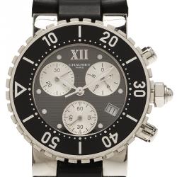 Pre Owned Chaumet Black Stainless Steel Class One 624 Women's Wristwatch 37MM