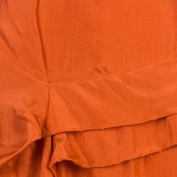 Pre Owned Chloe Coral Silk Layered Skirt M