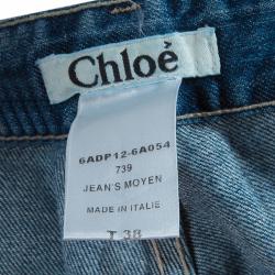 Pre Owned Chloe Blue Flared Denim Pants M