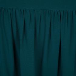 Pre Owned تنورة كلوي حرير خضراء بحافة مكشكشة M