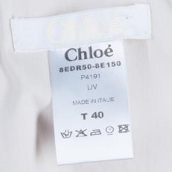 Pre Owned Chloe Beige Wrap Front Sleeveless Dress M