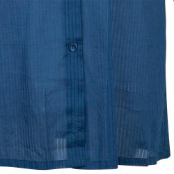 Pre Owned Chloe Blue Cotton Long Sleeve Shirt Dress L