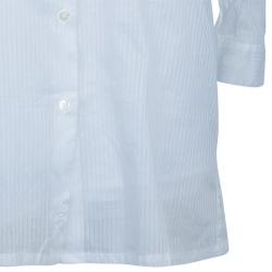 Pre Owned Chloe White Cotton Long Sleeve Shirt Dress M