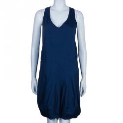 Chloe Blue Wrap Front Sleeveless Dress M