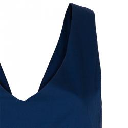 Chloe Blue Wrap Front Sleeveless Dress M