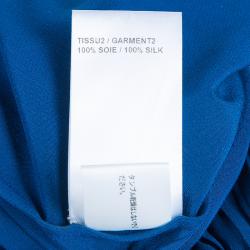 Chloe Blue Silk Plisse Maxi Dress S