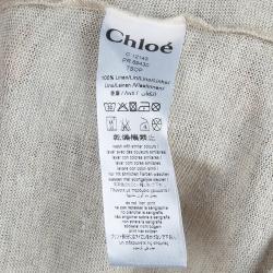 Pre Owned Chloe Metallic Double Layer Belted Tank Dress M