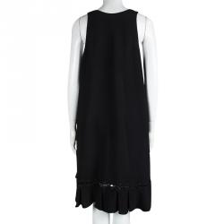 Chloe Black A-Line Ruffle Bottom Tie Detail Sleeveless Dress L