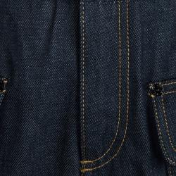 Pre Owned Chloe Indigo Raw Denim High Waist Shorts S