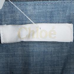 Pre Owned Chloe Indigo Raw Denim High Waist Shorts S