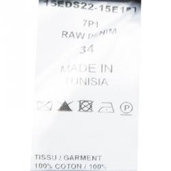 Pre Owned Chloe Indigo Raw Denim High Waist Shorts S