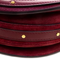 Pre Owned Chloe Burgundy Leather Small Pixie Round Top Handle Bag