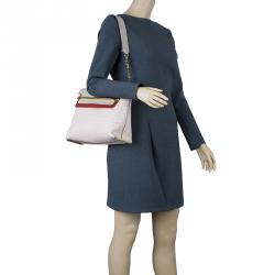 Pre Owned حقيبة كلوي كلير وردي ثلاثية اللون جلد نعام متوسطة