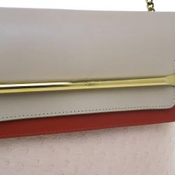 Pre Owned حقيبة كلوي كلير وردي ثلاثية اللون جلد نعام متوسطة