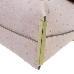 Pre Owned حقيبة كلوي كلير وردي ثلاثية اللون جلد نعام متوسطة