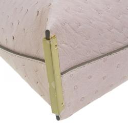 Pre Owned حقيبة كلوي كلير وردي ثلاثية اللون جلد نعام متوسطة