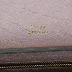 Pre Owned حقيبة كلوي كلير وردي ثلاثية اللون جلد نعام متوسطة