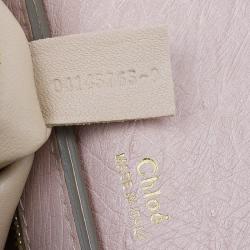 Pre Owned حقيبة كلوي كلير وردي ثلاثية اللون جلد نعام متوسطة