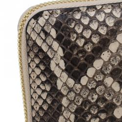Pre Owned Chloe Beige Python Zip Around Wallet