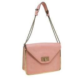 Pre Owned Chloe Beige Pebbled Leather Medium Sally Flap Shoulder Bag