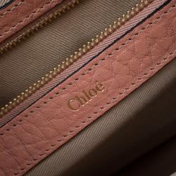 Pre Owned Chloe Beige Pebbled Leather Medium Sally Flap Shoulder Bag