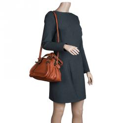 Pre Owned Chloe Brown Leather Small Paraty Shoulder Bag