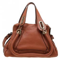 Pre Owned Chloe Brown Leather Small Paraty Shoulder Bag