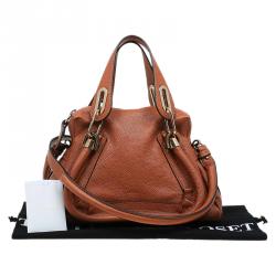 Pre Owned Chloe Brown Leather Small Paraty Shoulder Bag